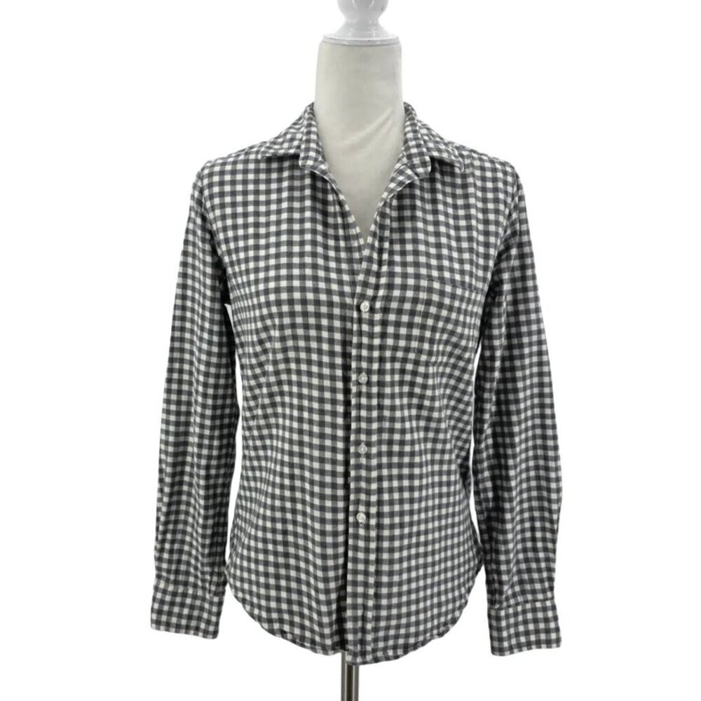 Frank & Eileen Womens Small Top Tailored Button Up Shirt Italian Flannel Checker